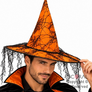 SOMBRERO BRUJA DARK NARANJA